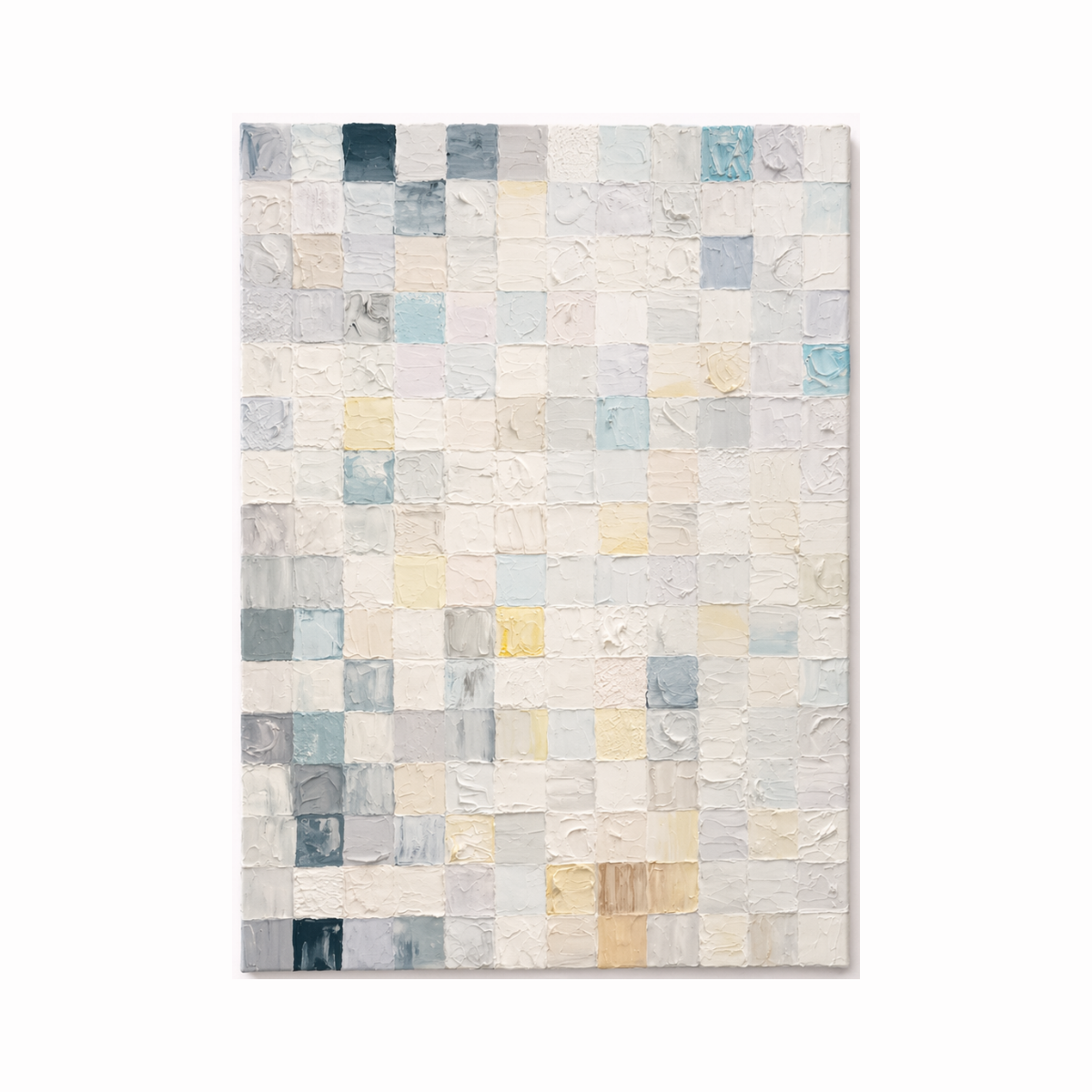 Textured Neutral Abstract Grid Painting