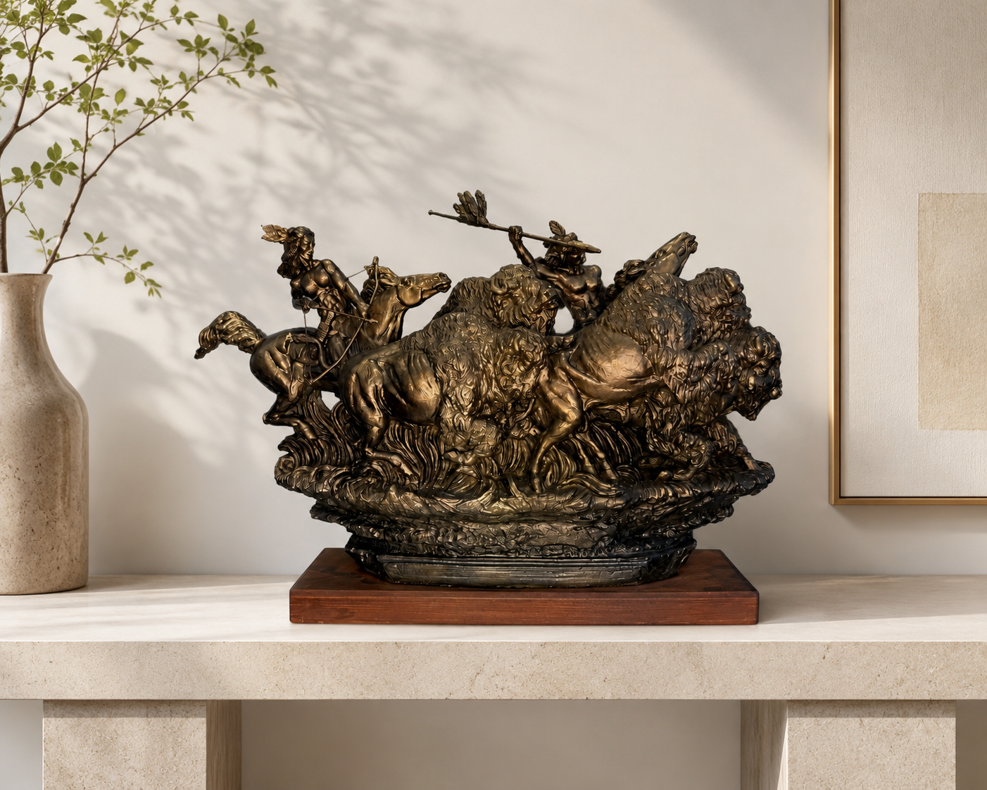 Buffalo Hunt Sculpture