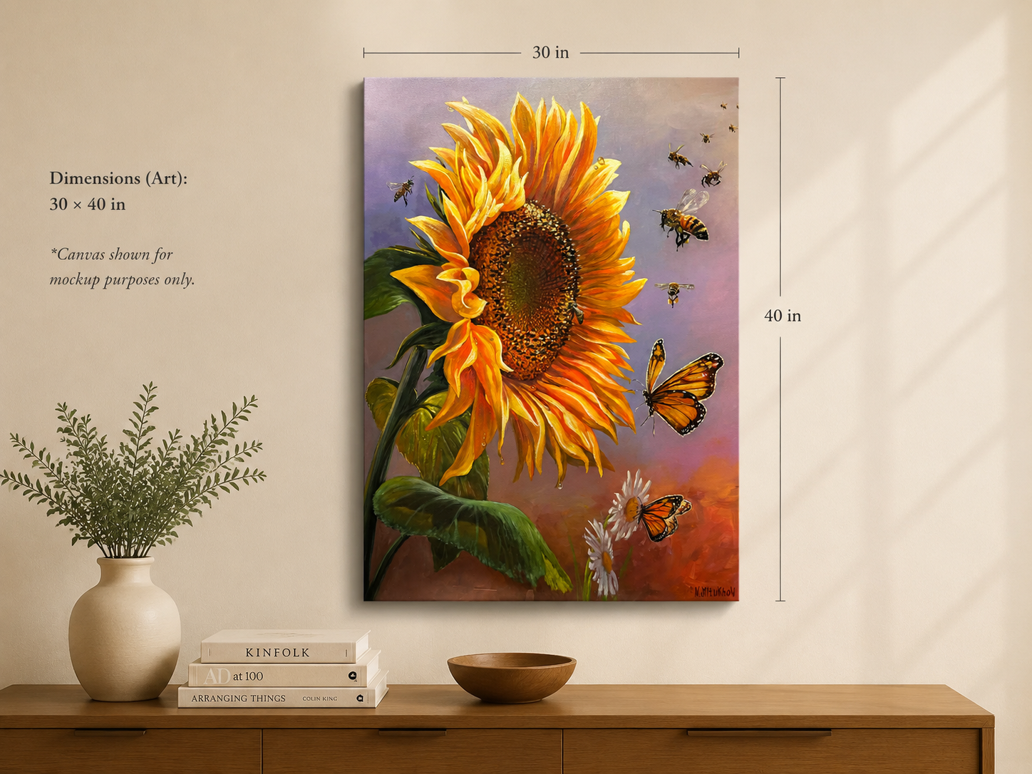 Sunflower and Monarchs
